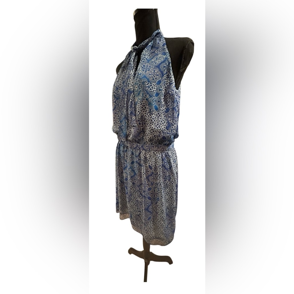 💙 BANANA REPUBLIC! STUNNING SLEEVELESS CHIFFON HALTER DRESS! TIE NECK! 💙 - Picture 9 of 16
